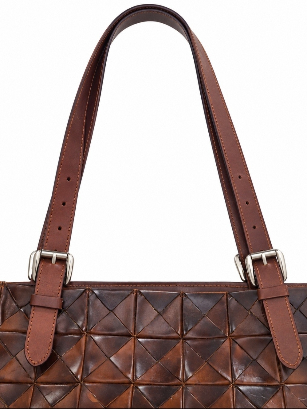 Italian Genuine Leather Oversized Woven Shoulder Bag